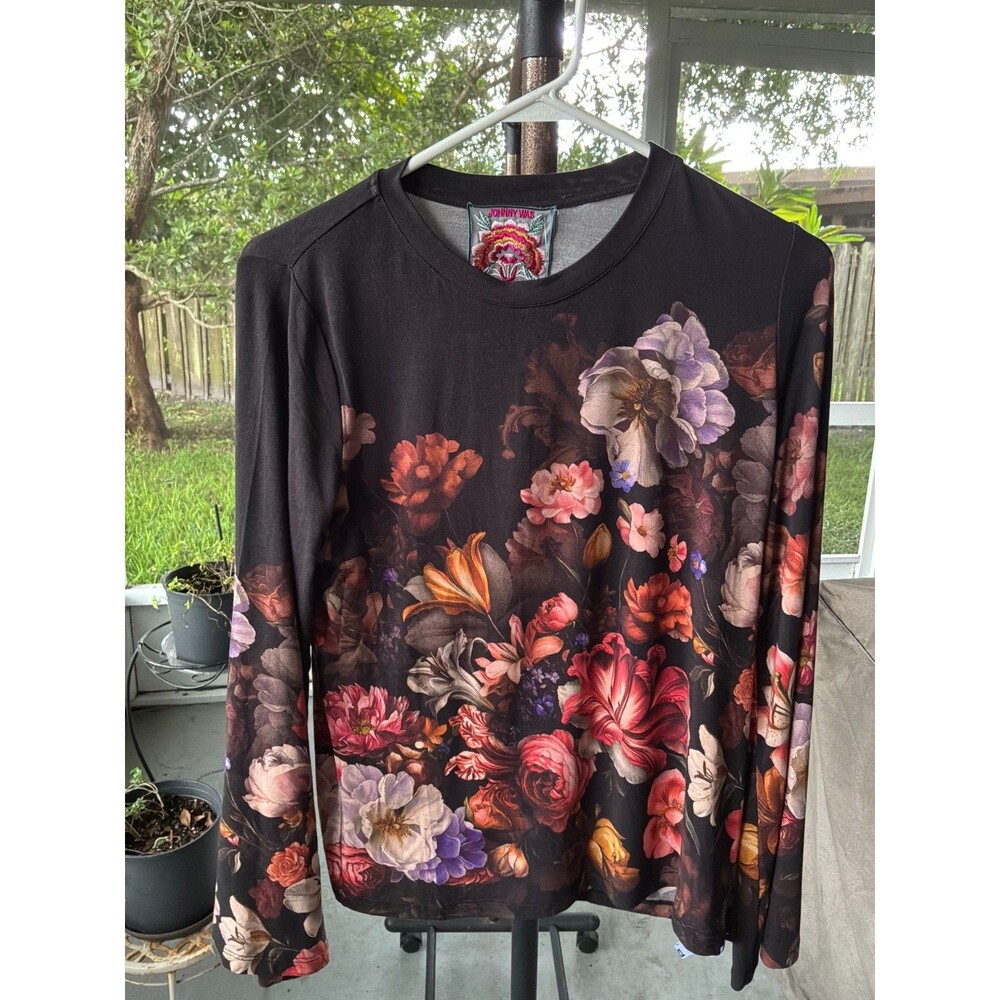 Sz S Johnny Was Janie Favorite Flare Bell  Sleeve  Beckett Dark Floral Soft Fall